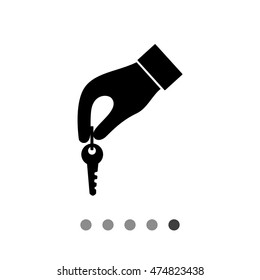 Hand with key simple icon