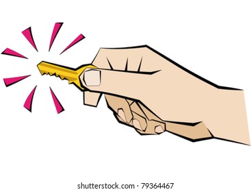 Hand and key vector design
