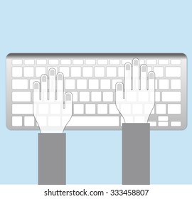 Hand keyboard typing