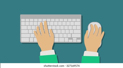 hand keyboard typing vector