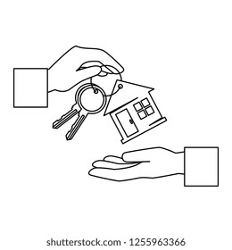 hand with keys of house property