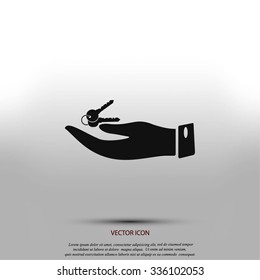 hand with keys  icon
