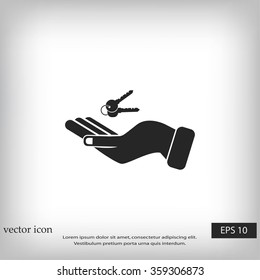 hand with keys  icon