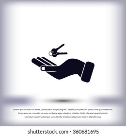 hand with keys  icon
