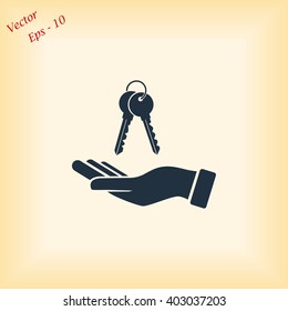 hand with keys  icon