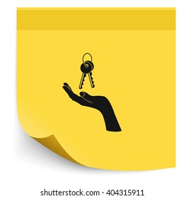 Hand with keys icon.