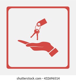 Hand with keys icon.