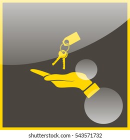 Hand with keys icon.