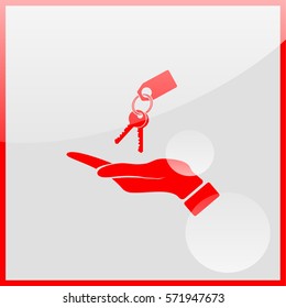Hand with keys icon.