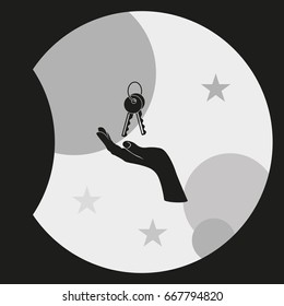 Hand with keys icon.