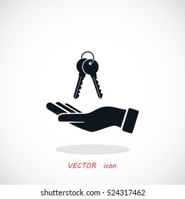 hand with keys icon, flat design best vector icon