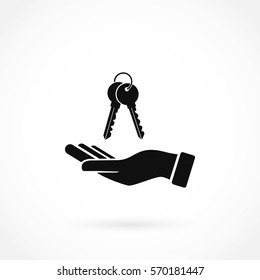 hand with keys icon, flat design best vector icon