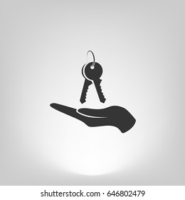 hand with keys icon, flat design best vector icon