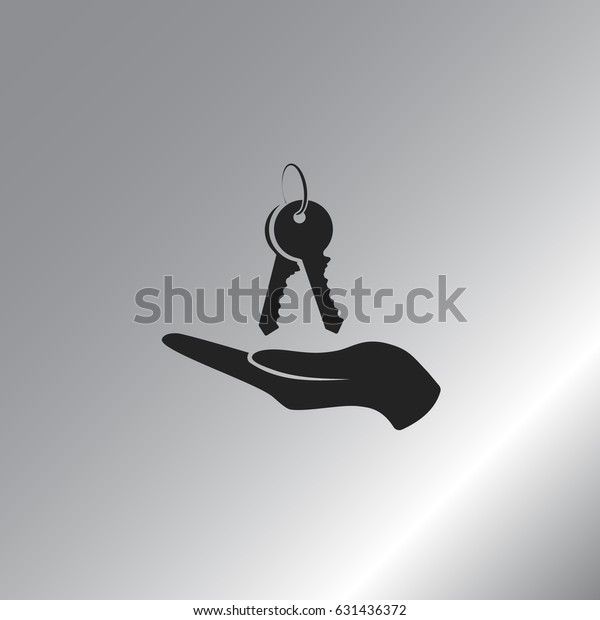 hand with\
keys icon, flat design best vector\
icon