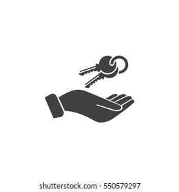 Hand With Keys Icon On The White Background