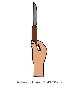 hand with knife cutlery