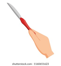 hand with knife cutlery