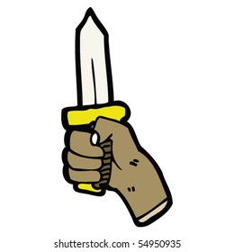 hand and knife drawing