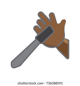 hand and knife icon flat color