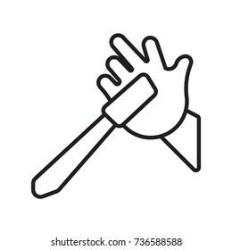 hand and knife icon outline