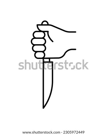 hand with knife icon, vector best line icon.