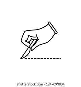 Hand , knife, surgery icon. Element of anti aging outline icon for mobile concept and web apps. Thin line Hand , knife, surgery icon can be used for web and mobile