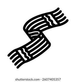 hand knitted scarves diy fashion handmade line icon vector. hand knitted scarves diy fashion handmade sign. isolated contour symbol black illustration