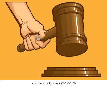 Hand Knocking Gavel