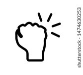 Hand knocking on door icon. Vector illustration.