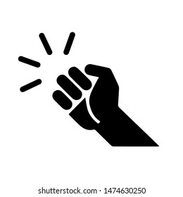 Hand knocking on door icon. Vector illustration.