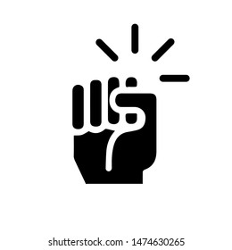 Hand knocking on door icon. Vector illustration.