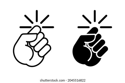 Hand knocking on door icon. Vector on transparent background.