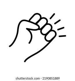 Hand knocking on door icon. Pictogram isolated on a white background. Vector illustration.