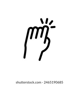 Hand knocking on door icon. Vector illustration, isolated on white background.