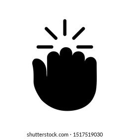 Hand knocking on door logo icon, fist knocking sign - vector