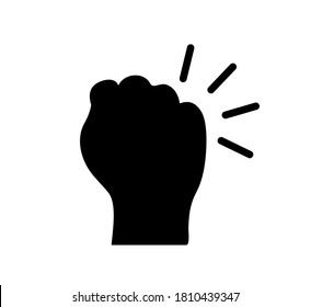 Hand knocking on door logo icon, fist knocking sign - for stock vector