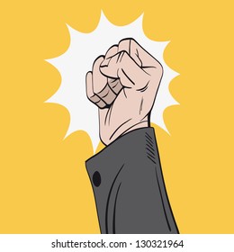 Hand knocks, vector illustration