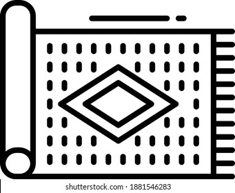 hand knotted patterned carpet Concept, Qaleen Vector Icon Design, Arab culture and traditions Symbol on white background, Islamic and Muslim practices Sign,