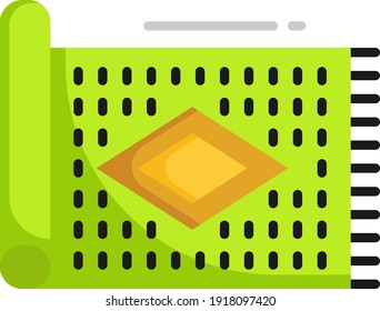 hand knotted patterned carpet Concept stock illustration, Turkish Qaleen Vector color Icon Design, Arab culture and traditions Symbol on white background, Islamic and Muslim practices Sign, 