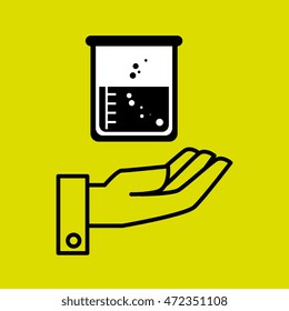 hand laboratory tools chemistry vector illustration graphic