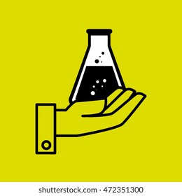 hand laboratory tools chemistry vector illustration graphic
