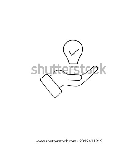 Hand and a lamp icon, Propose brilliant idea, Suggest, offer, present new idea,solution, plan