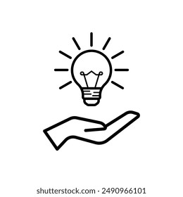 hand lamp icon solution design concept idea