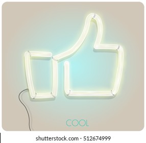 hand lamp, hand thumbs up, neon lamp