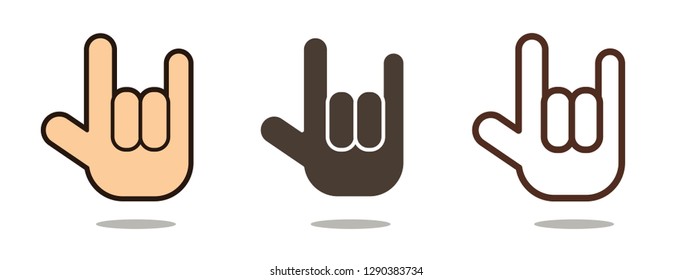 Hand language, I love You cartoon graphic vector.