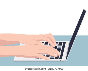 Hand with Laptop in illustration graphic vector