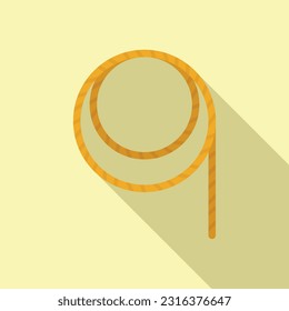 Hand lasso icon flat vector. Rodeo cord. Circle western