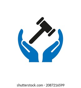 Hand Law logo design. Law logo with Hand concept vector. Hand and Law logo design