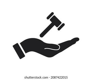 Hand Law logo design. Law logo with Hand concept vector. Hand and Law logo design