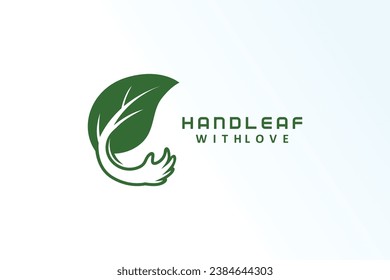 hand leaf foundation minimalist elegant modern logo vector